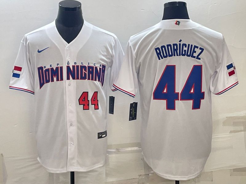 Men 2023 World Cub #44 Rodricuez White Nike MLB Jersey4